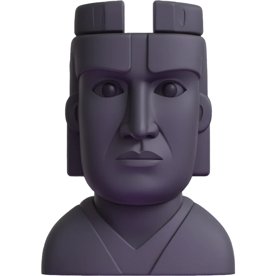 Moai statue with the face of Han Solo emoji