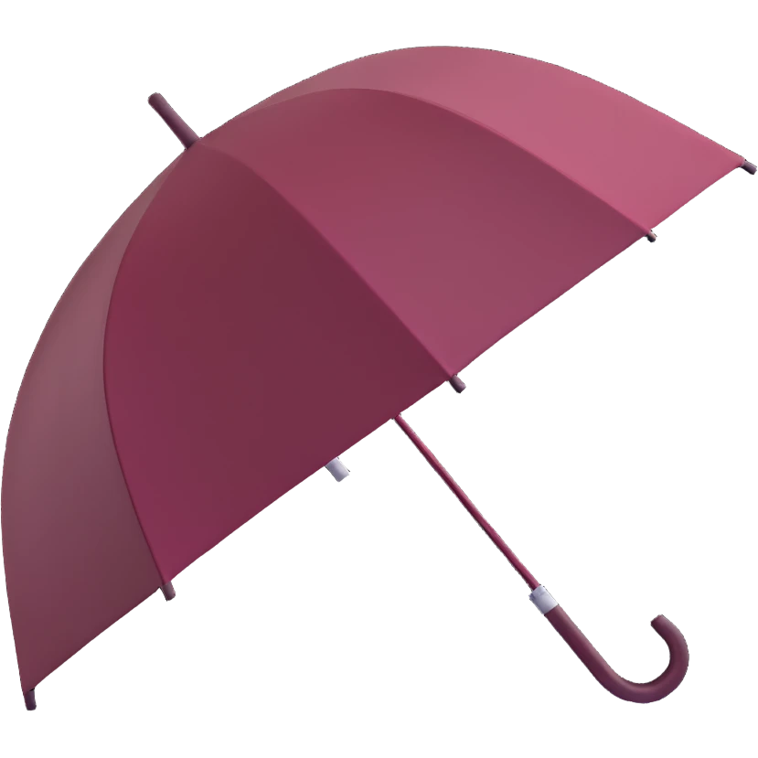 burgundy umbrella with a geometric pattern in 3D emoji style emoji