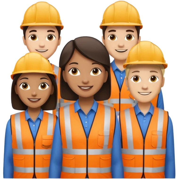 group of multiracial railway engineers emoji