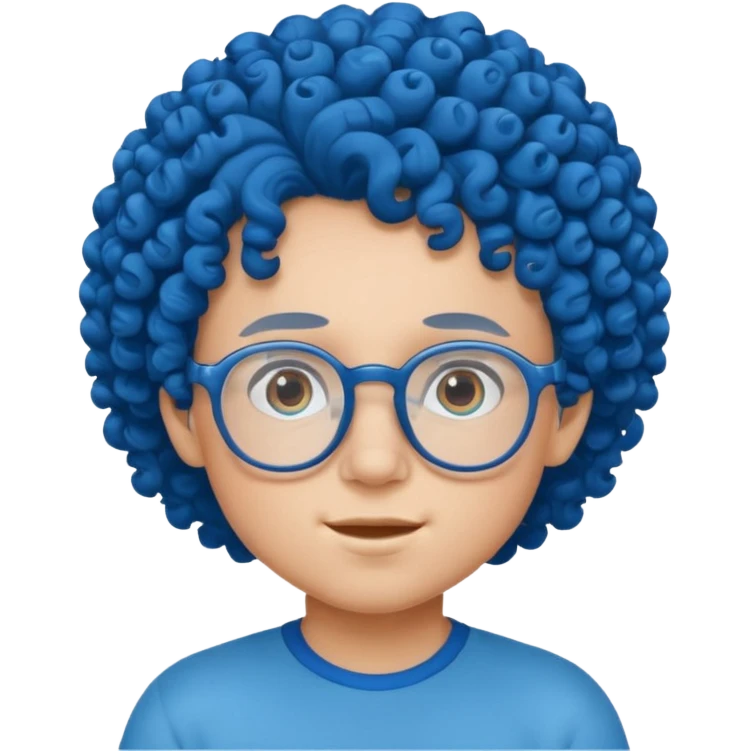 blue curly haired kid with glasses emoji
