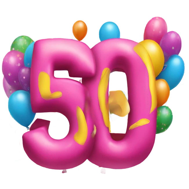 Pink happy 50th birthday banner  emoji
