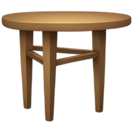a table with three legs; one leg is missing emoji