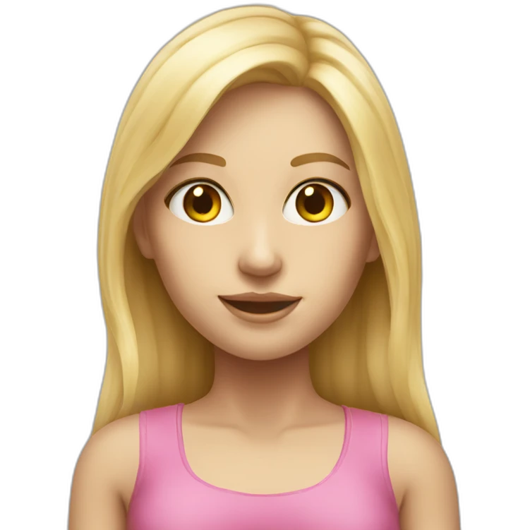 hyperrealistic caucasian blonde girl body emoji