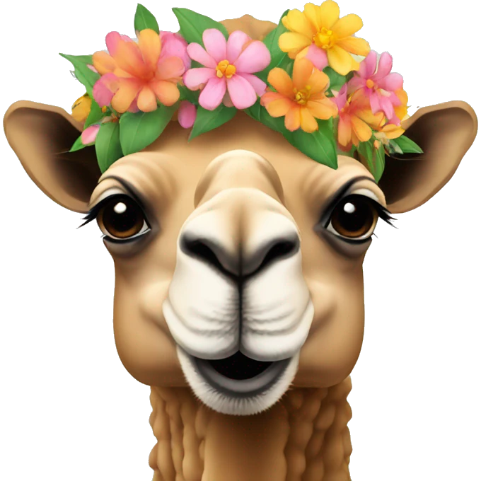 Camel with flower crown emoji
