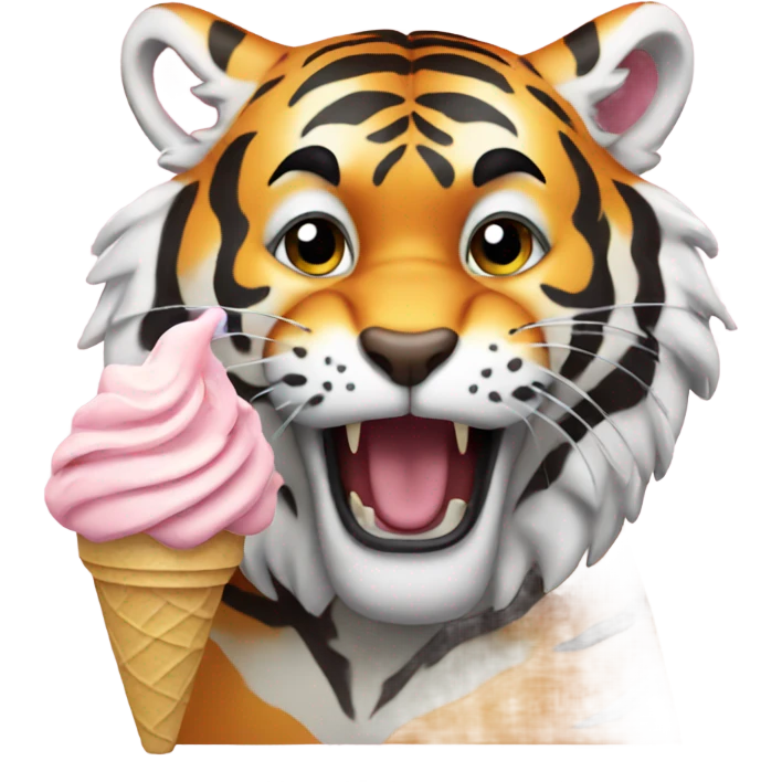 Tiger eating ice cream emoji