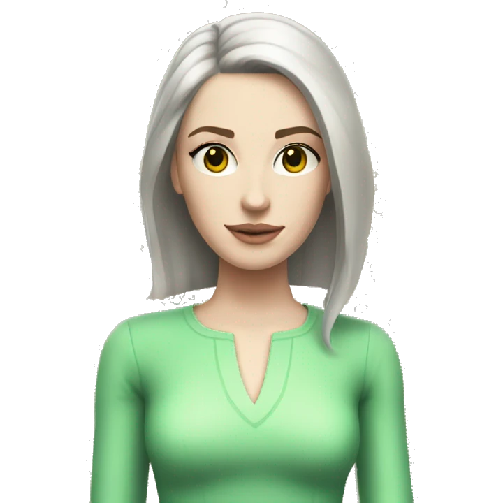 Pale skin brunette girl with Sims plumbob above her head emoji