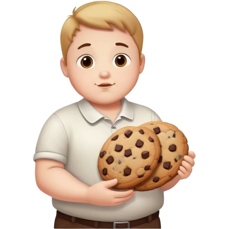 Fat boy with many cookies  emoji