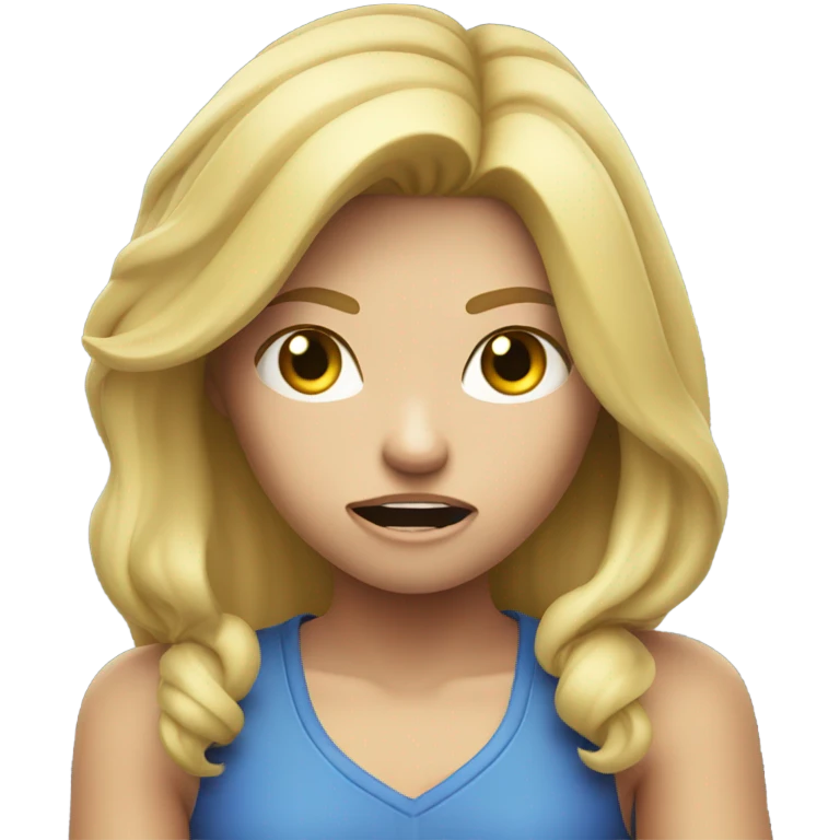 Blonde person playing video games mad emoji