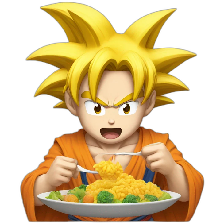 Goku eating emoji