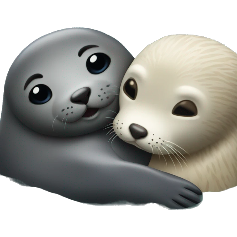 seal hugging otter  emoji