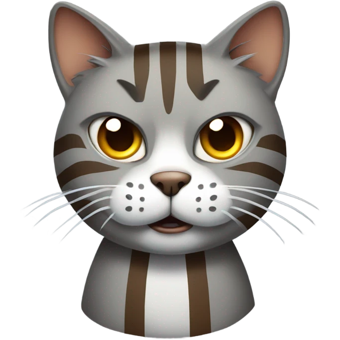 Stripy grey and brownish cat angry emoji