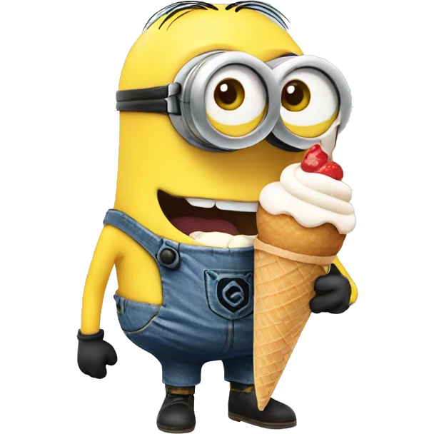 Minion with ice cream emoji
