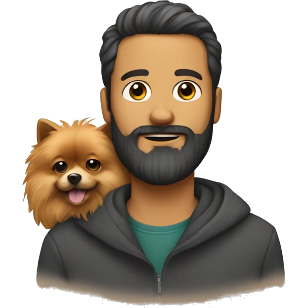 Bearded man with pomeranian emoji