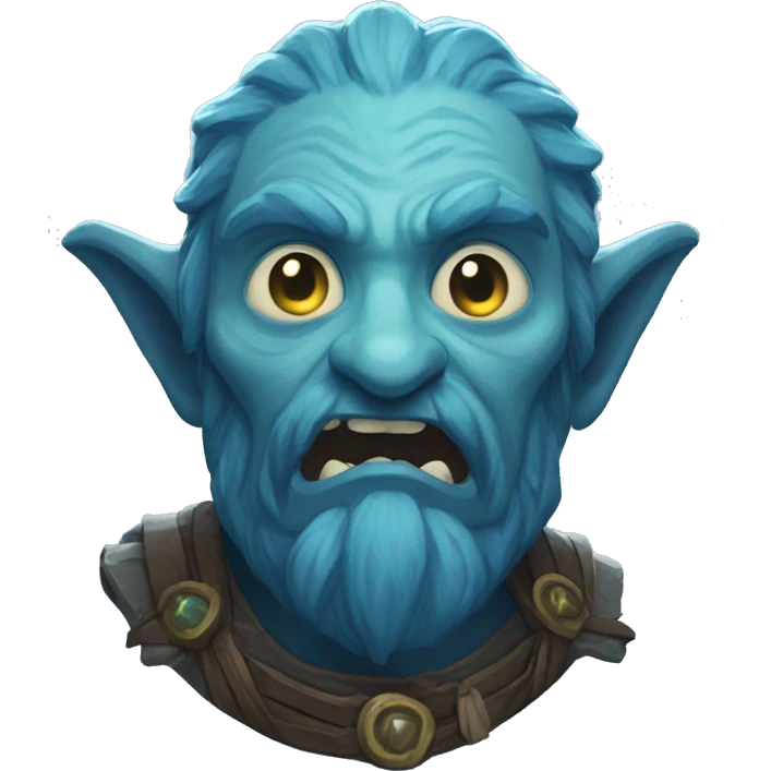 surprised stunned, firbolg spectral giant blue emoji