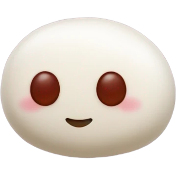 White mochi with red bean paste filling emoji