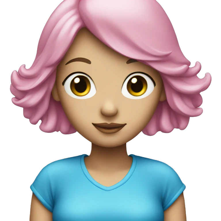 Pink girl blue glass  emoji