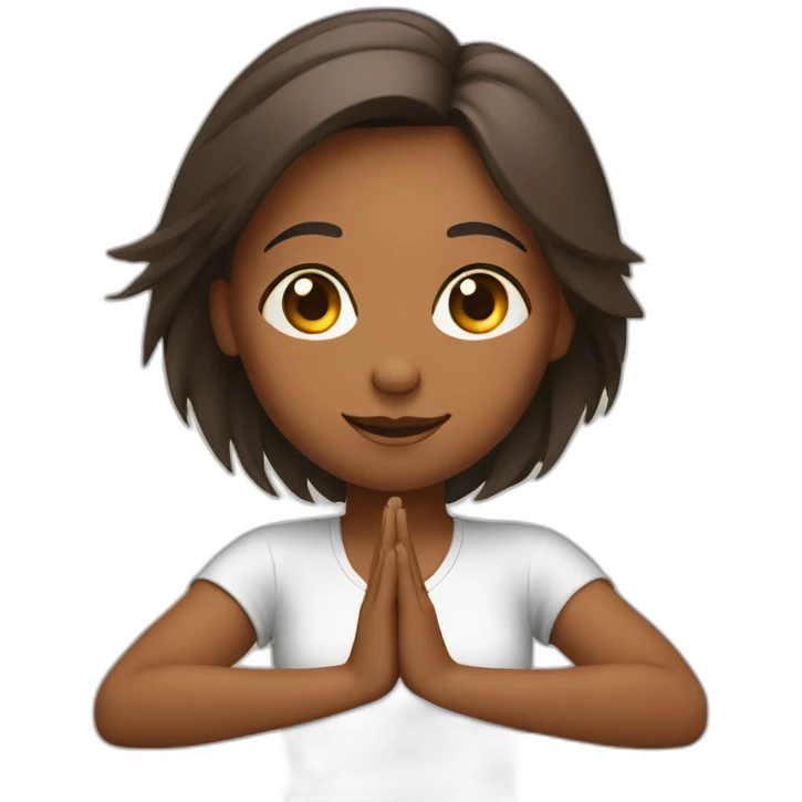girl yoga pose angle hand emoji