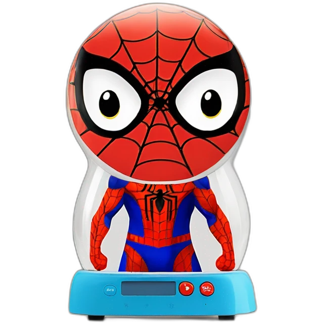 Funny spiderman modern alarm clock for kids emoji