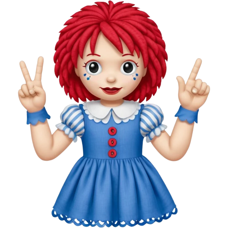raggedy ann doll showing middle finger  emoji