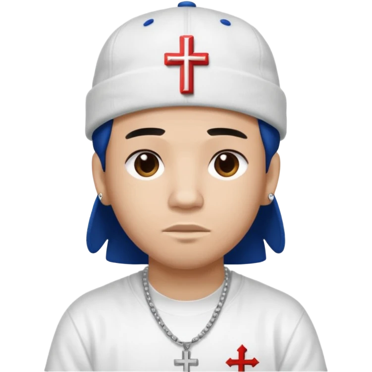 rapper da trắng đội mũ len mlb áo thánh giá  emoji