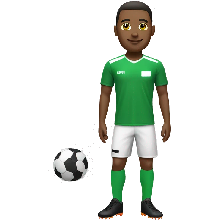SOCCER PLAYER GREEN WHITE TOP emoji