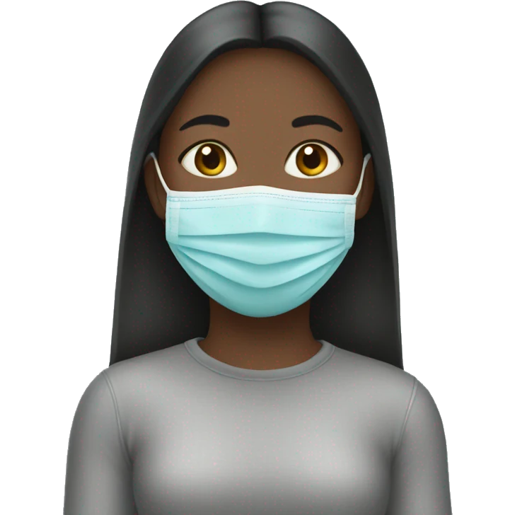Girl with face mask emoji