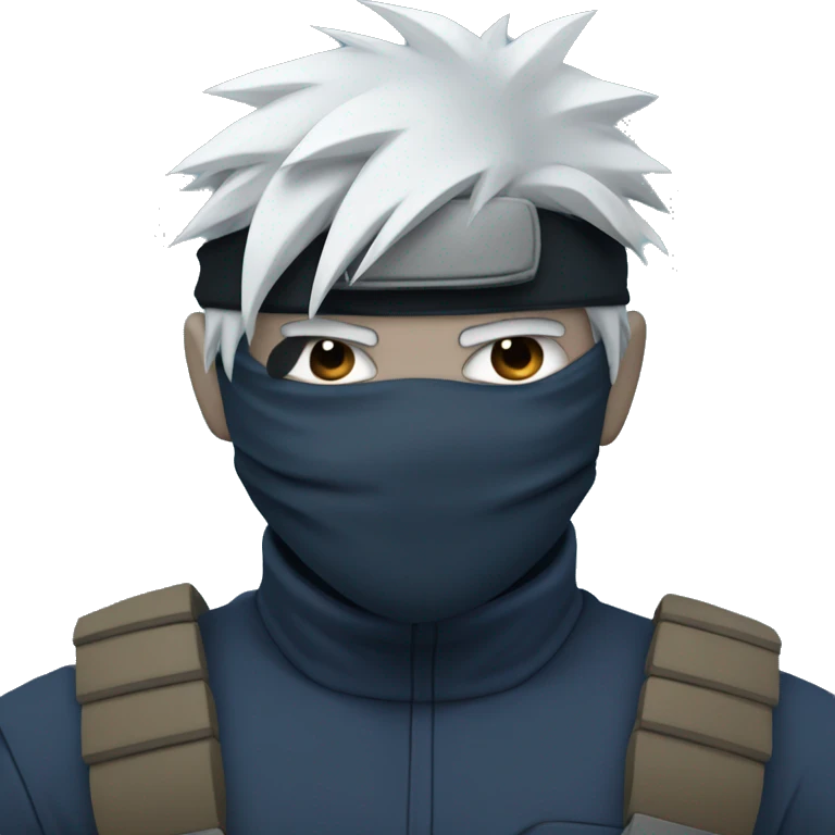 Kakashi with mask and forehead protector covering one eye emoji