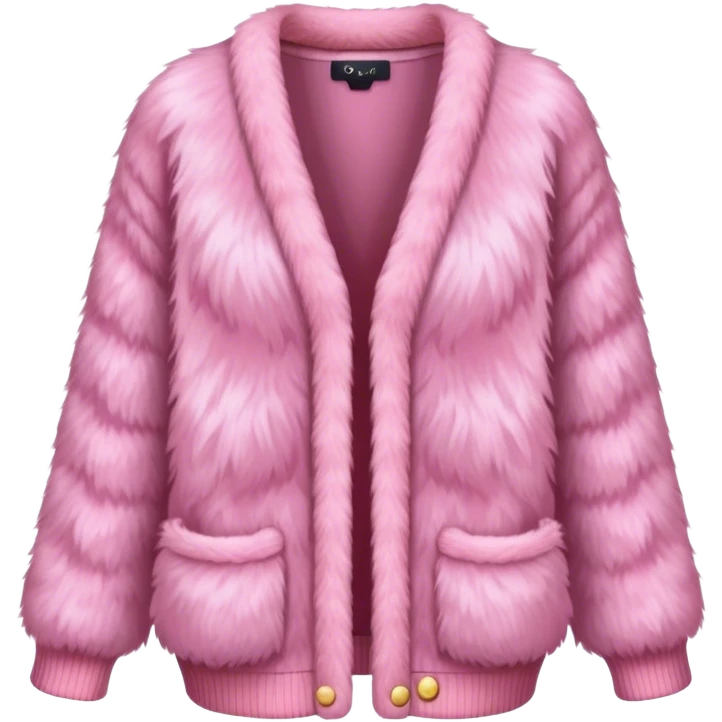 Pink fur cardigan emoji