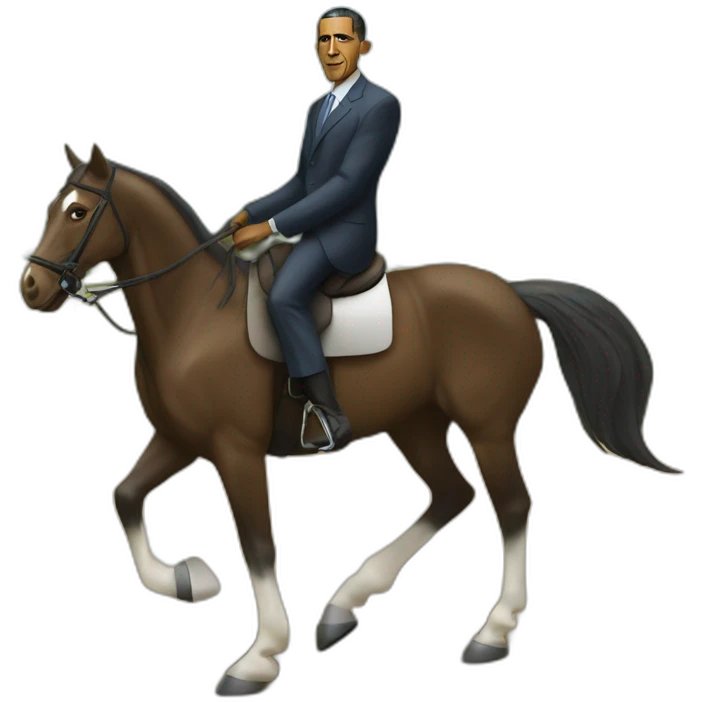 barack obama drive a horse emoji