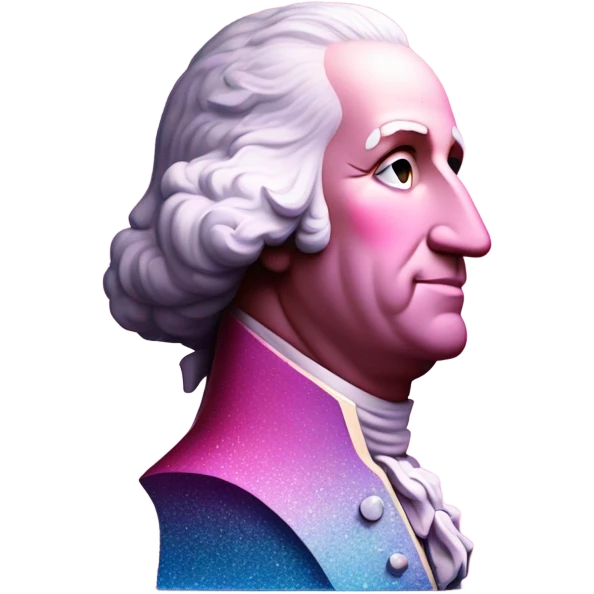 Pink ombre statue of George Washington with glitter  emoji