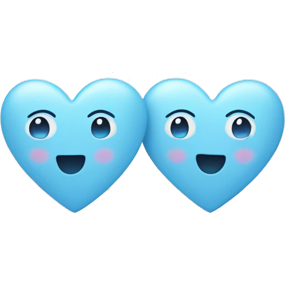 two pastel blue hearts emoji