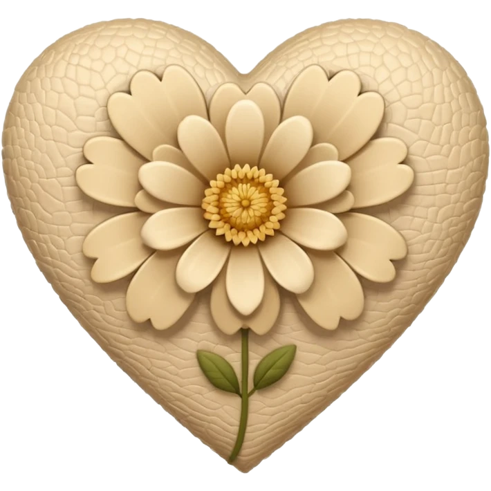 Beige Anatomy heart + beige flower emoji