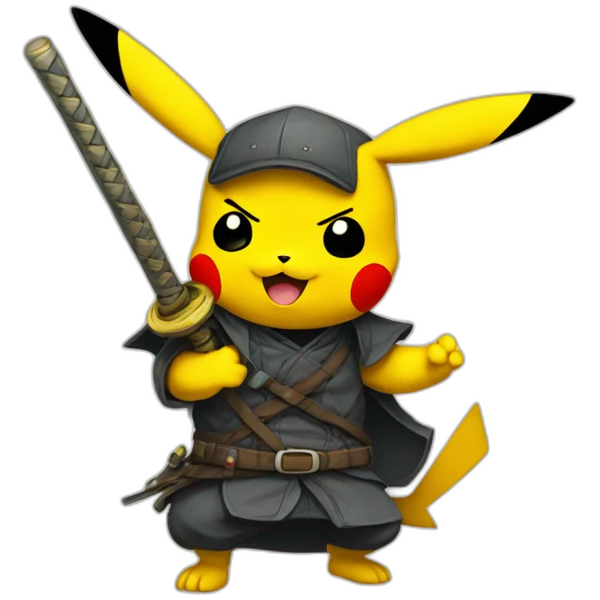 Pikachu samouraï emoji