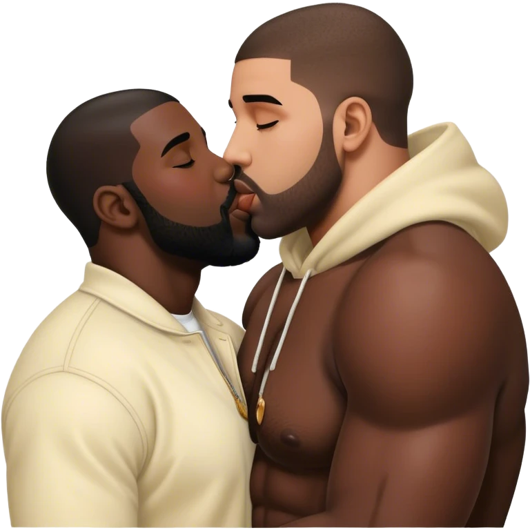 drake kissing big black man emoji