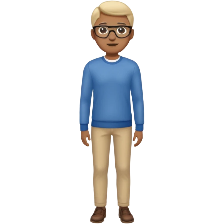 male model wearing glasses full body emoji