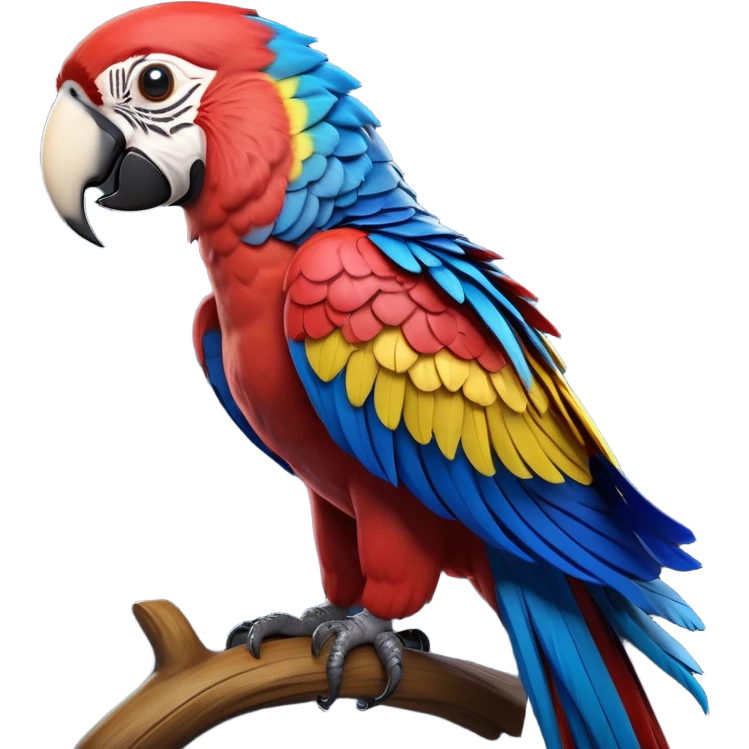 cinematic-macaw-realistic-full-body-standing-emoji,-vibrant-feathers-glowing-with-rich-reds,-blues,-and-yellows,-head-tilted-dramatically,-curved-black-beak-gleaming,-piercing-dark-eyes-exuding-confidence,-simplified-yet-realistic-focused-features,-highly-detailed,-glowing-with-an-almost-sarcastic-glow

 emoji