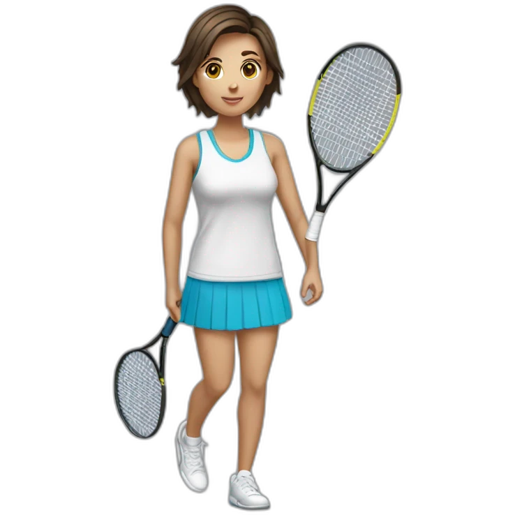 brunet short hair girl tennis emoji