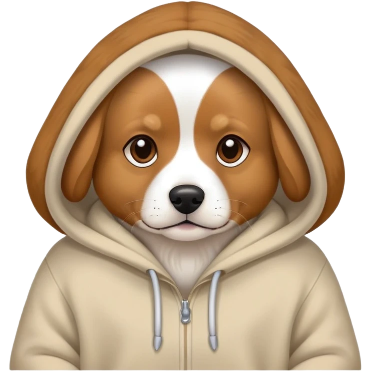 Dog wearing a hoodie emoji