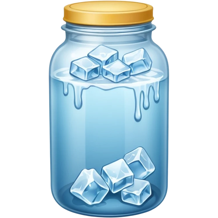 SLIM ICE JAR WITH LOTS OF ICE WITHOUT CAP ON emoji