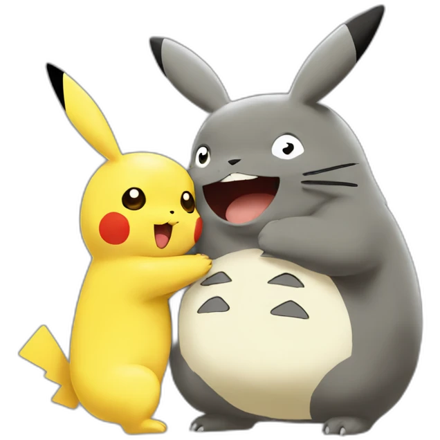 pikachu-kiss-totoro emoji