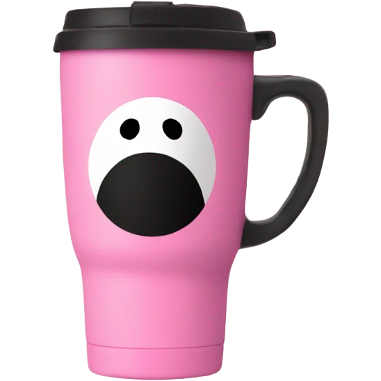 pink travel mug with a handle - no face emoji