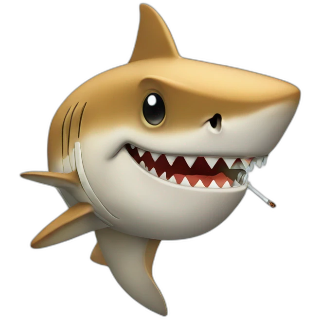 Shark smoking emoji
