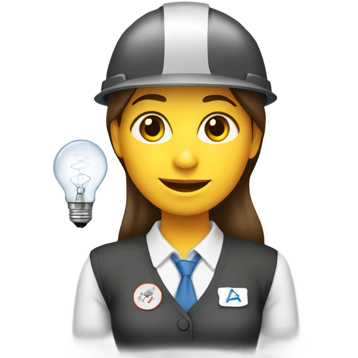 an engineering girl with lightbulb  emoji
