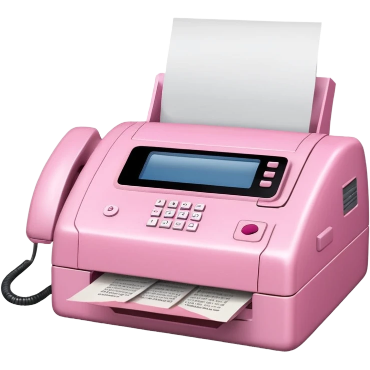 pink fax machine made of spam meat emoji