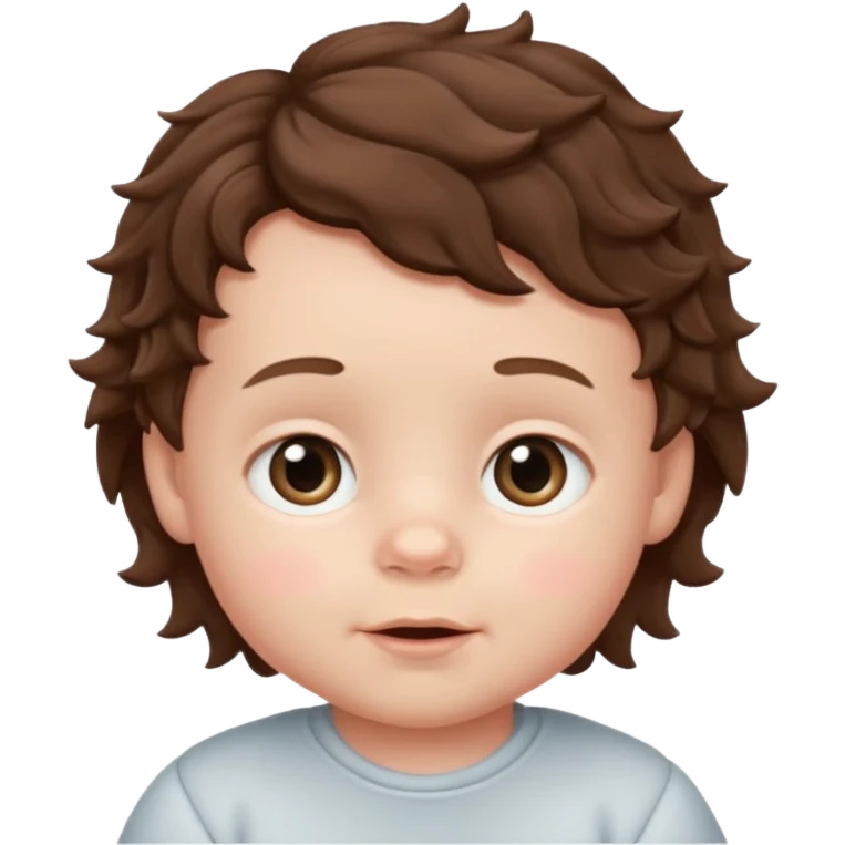white baby boy with brunette wavy hair  emoji