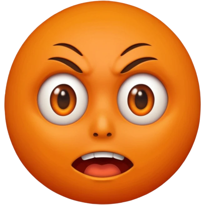 Orange with scared face emoji