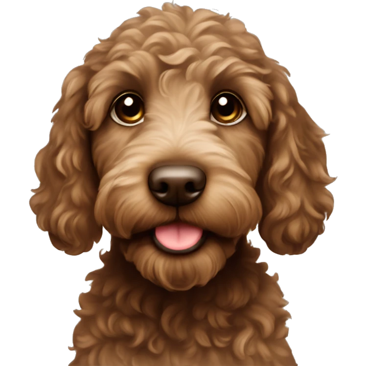 Brown Labradoodle puppy emoji
