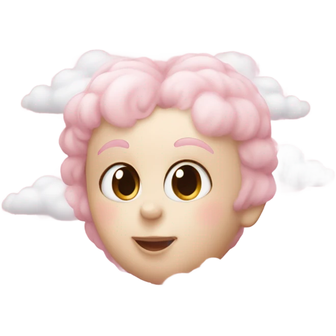 A baby pink heart with clouds around it emoji