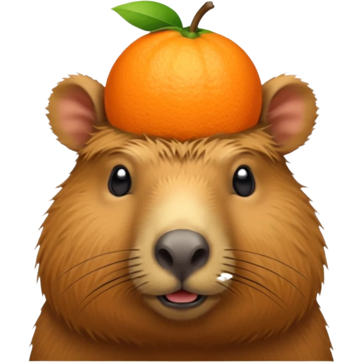 Capybara with orange on his head emoji