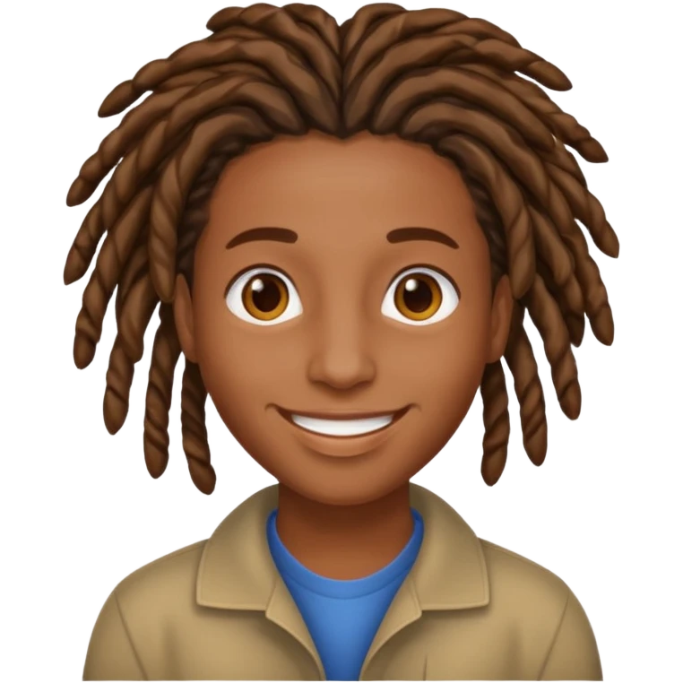 short, brown skin, locs emoji
